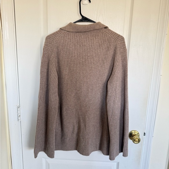 Reformation NEW Shea Cashmere Collared Cardigan in Toast - Picture 8 of 8